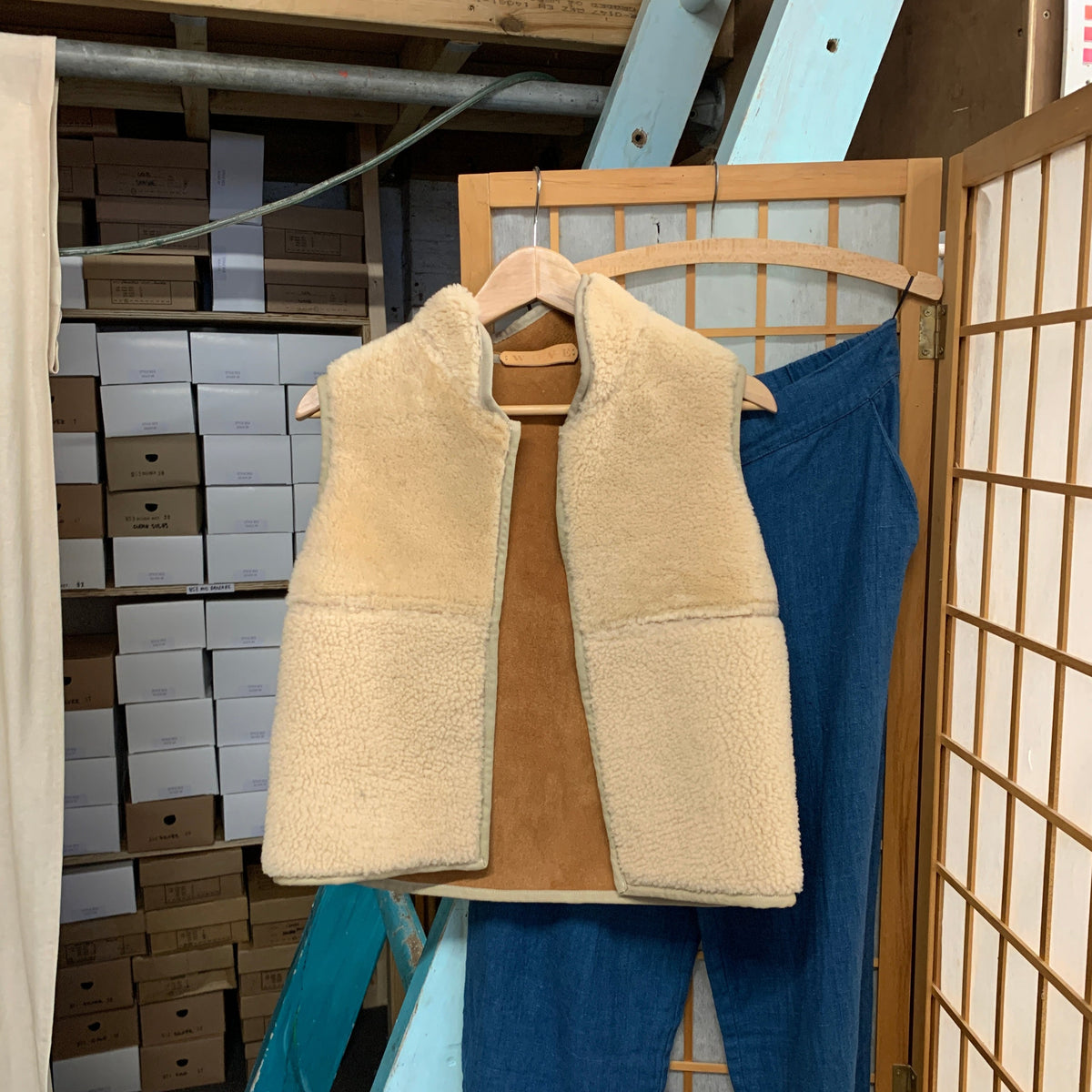 Shearling waistcoat on sale