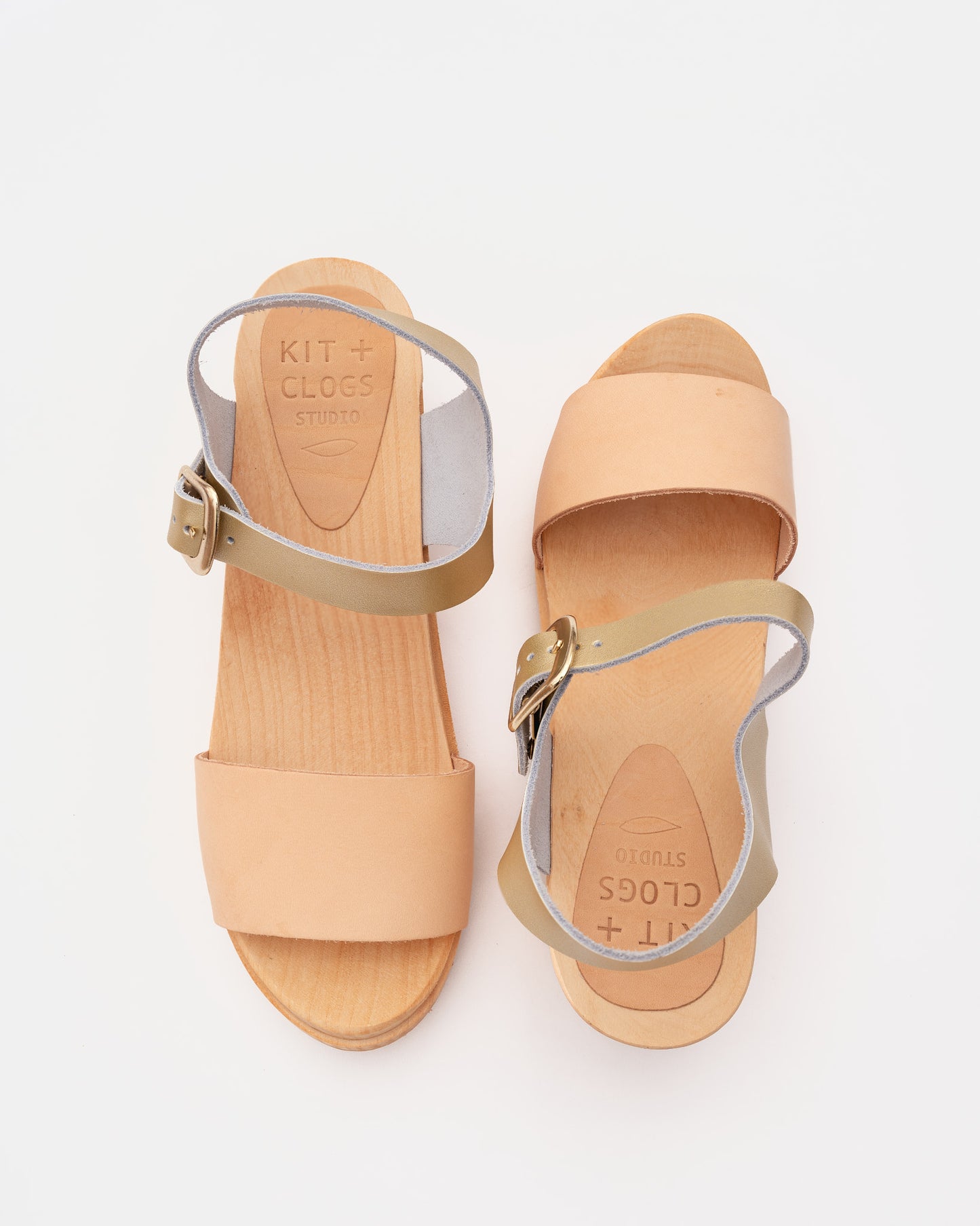 Natural + Champagne Two-Tone Mid Etta Clog