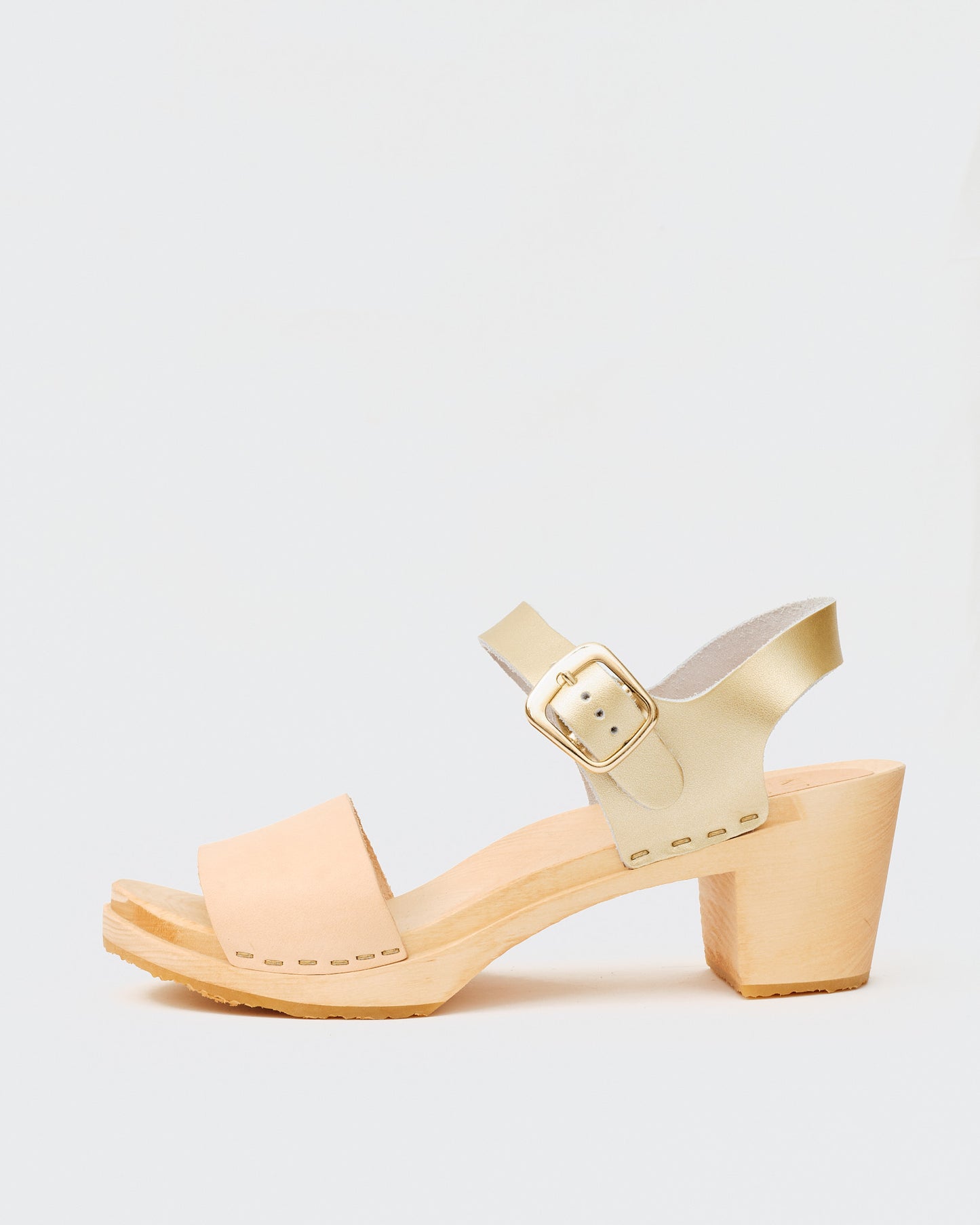 Natural + Champagne Two-Tone Mid Etta Clog