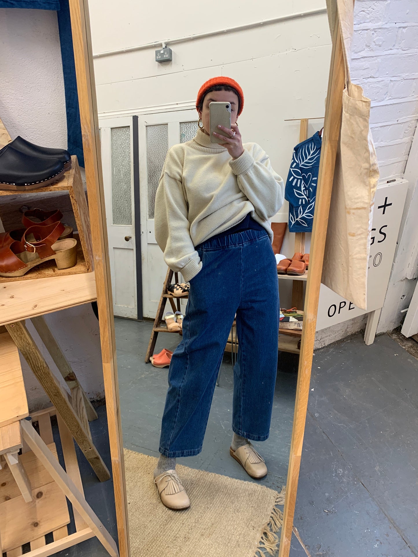 Blue denim Arc Pants from Le Bon Shoppe