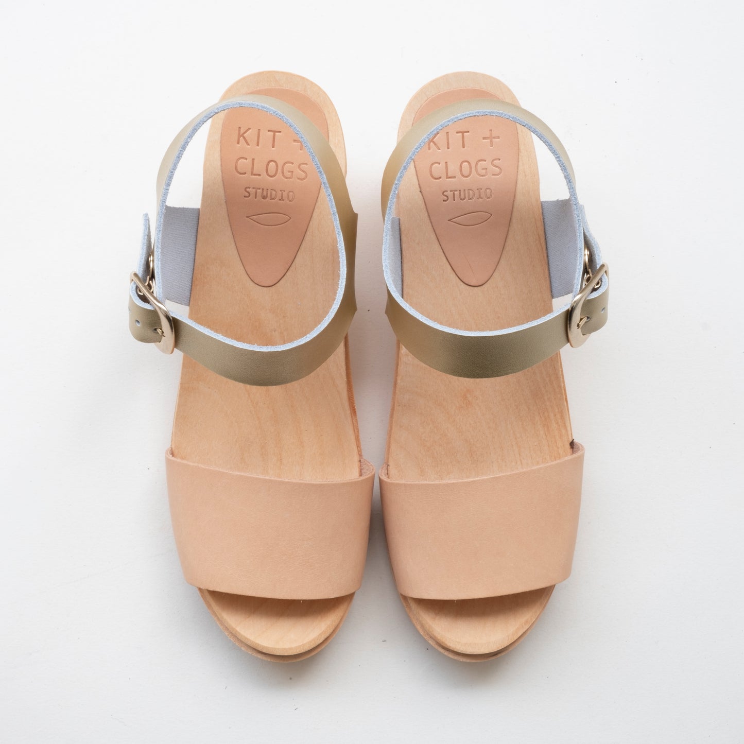 Natural + Champagne Two-Tone Mid Etta Clog